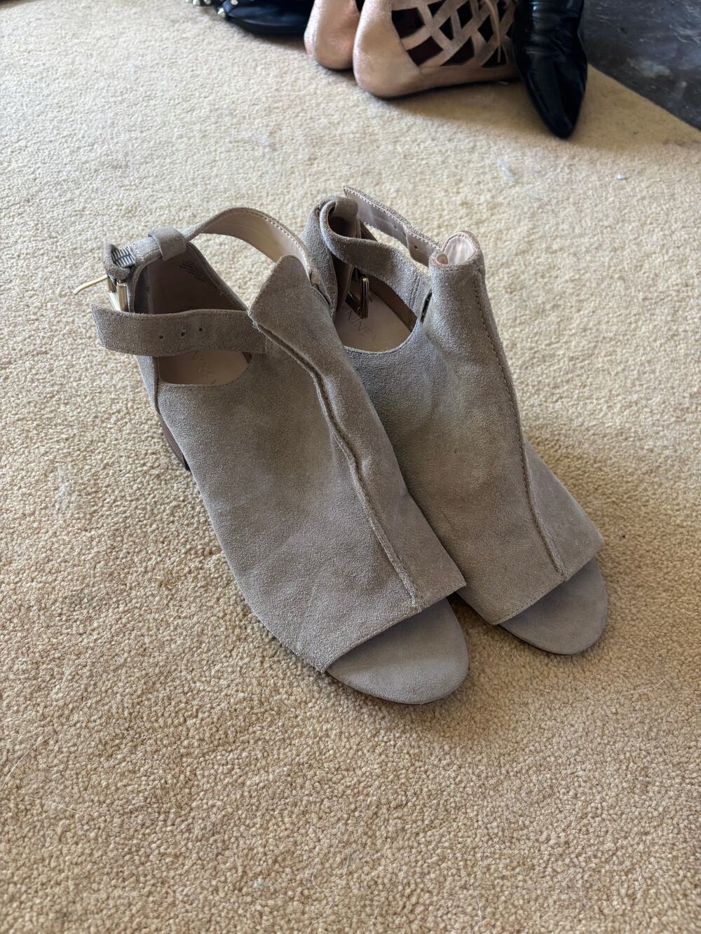 Nine West Taupe Suede Heels
